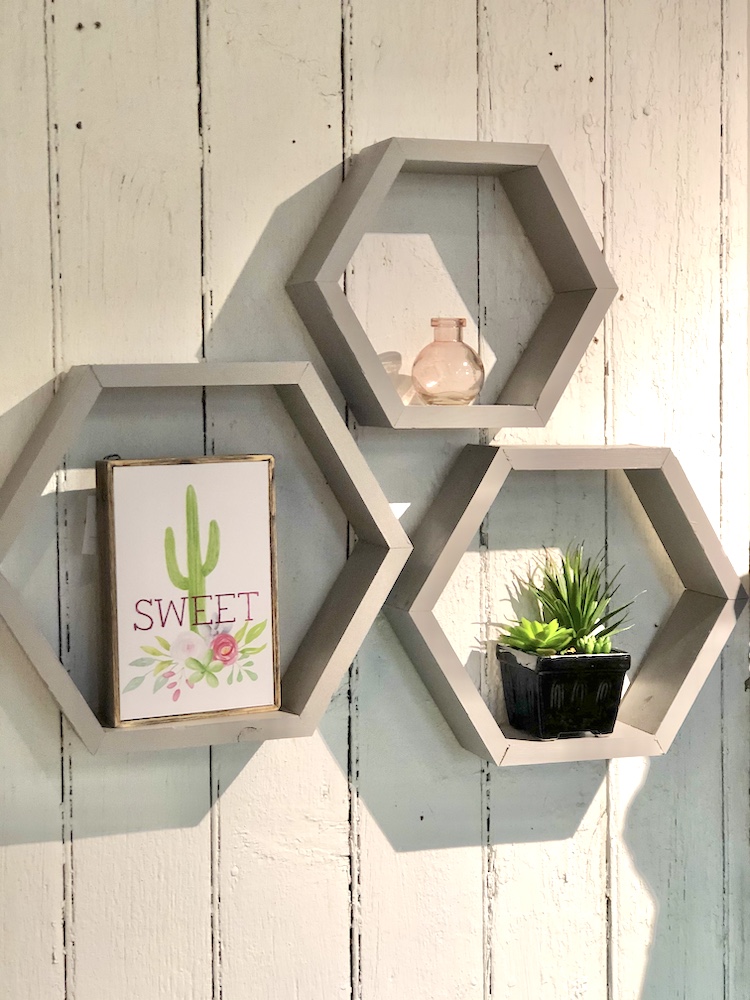 Handmade Wooden Hexagon Shelves Set Found In You